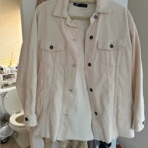 Zara Cream Corduroy Jacket for Women